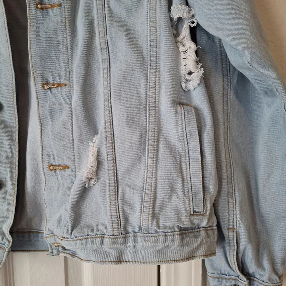Light Wash Distressed Denim Jacket - Rue21 - Picture 4 of 9